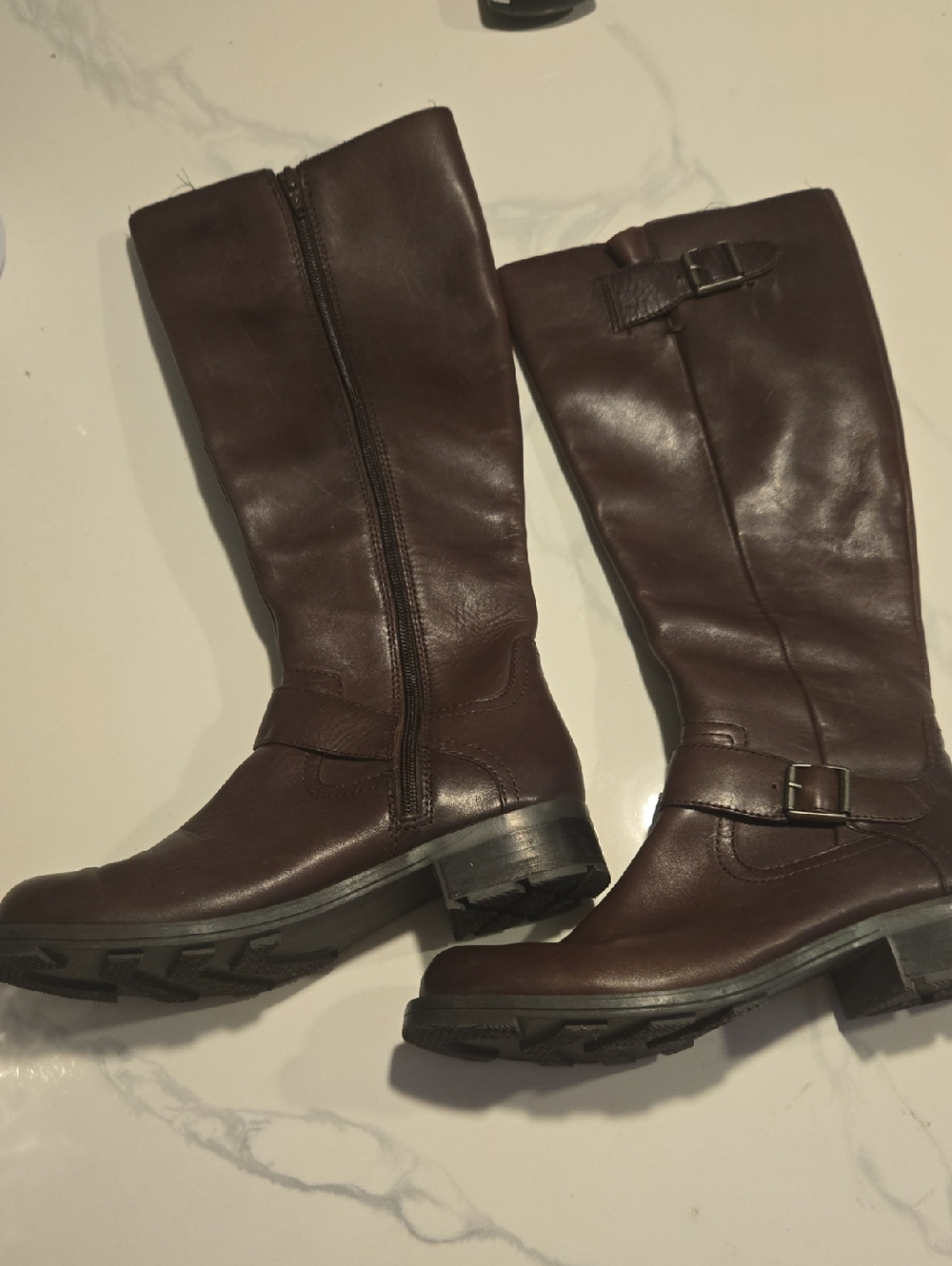 Dark Brown Leather Boots Womens Size 6.5